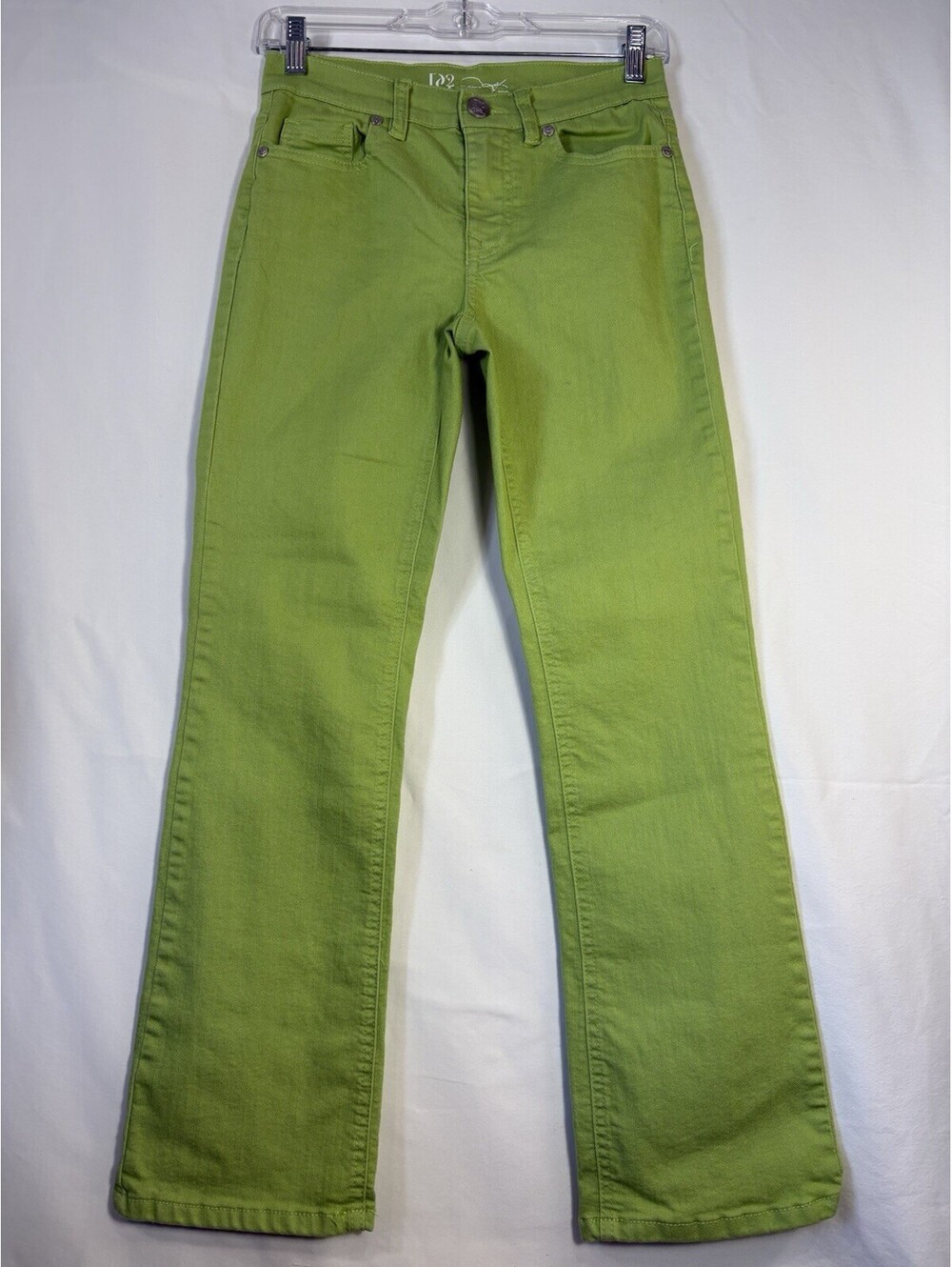 DG2 Diane Gilman Womens Lime Green Bootcut Jeans Stretch Y2K Color Denim